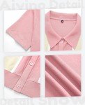 Men's Vintage Striped Lightweight Polo Shirt - L Pink