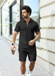 KUYIGO Men's Casual Polo Shirt & Shorts Set