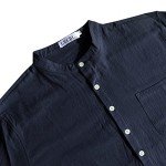 LVCBL Men's Navy V-Neck Casual Shirt