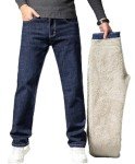 Kolongvangie Men’s Stretchable Sherpa Lined Jeans