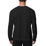Men's Casual Long Sleeve Athletic Workout Tee - Black