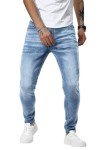 Linvich Men's Slim Fit Distressed Blue Jeans