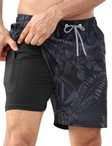 APTRO Men's 2-in-1 Quick Dry Swim Trunks
