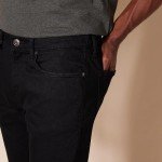 Men's Skinny-Fit Stretch Jeans in Black 32W x 30L