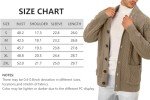 Linvich Men's Retro Shawl Collar Khaki Cardigan