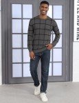 Men's Dark Grey Casual Crewneck Pullover Sweater