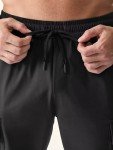 Men's Tapered Cargo Joggers with Pockets - Black