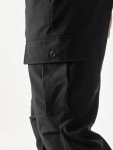 Men's Tapered Cargo Joggers with Pockets - Black