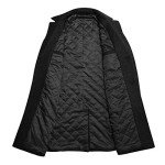 WULFUL Men's Black Slim Fit Wool Trench Coat