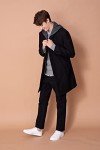 Men's Black Wool Trench Coat - APTRO 2XL