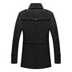 Men's Black Wool Blend Pea Coat, XX-Large