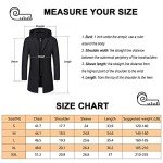 Men's Classic Black Wool Trench Coat with Hoodie