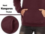Men's Wine Red Thermal Fleece Pullover Hoodie