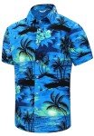 Men's Hawaiian Palm Tree Print Short Sleeve Shirt