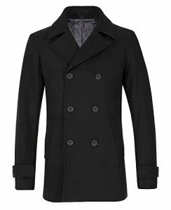 Men's Classic Double Breasted Wool Blend Peacoat
