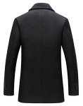 Men's Black Wool Blend Pea Coat, X-Large