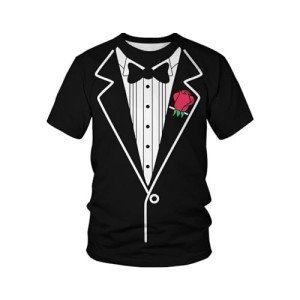 Funny Tuxedo Shirt for Men and Women, Rose