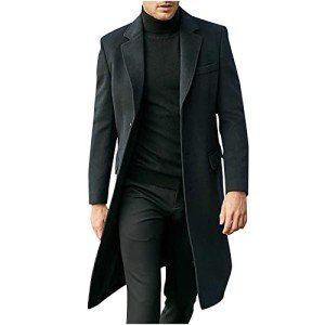 Men's Wool Pea Coat - Stylish Knee Length Jacket
