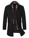 Men's Wool Trench Coat with Detachable Scarf