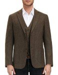Men's Brown Herringbone Tweed Blazer Jacket XL