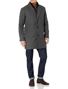 Dockers Men's Henry Wool Blend Charcoal Coat
