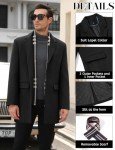 Men's Wool Trench Coat with Detachable Scarf