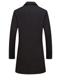 Men's Black Wool Blend Mid-Length Trench Coat