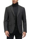 PJ PAUL JONES Men's Dark Grey Wool Blazer