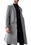 Men's Grey Wool Overcoat for Fall and Winter
