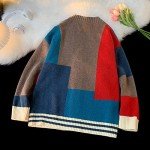 Men's Knitted Long Sleeve Cardigan Sweater - Black