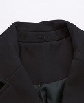 Men's Black Wool Blend Mid-Length Trench Coat