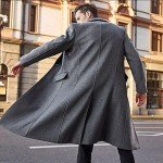 Men's Grey Wool Overcoat for Fall and Winter