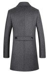Men's Grey Wool Blend Double Breasted Pea Coat