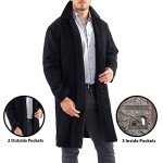 Alpine Swiss Zach Men's Black Wool Trench Coat