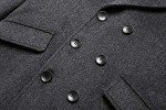 Men's Grey Wool Blend Double Breasted Pea Coat