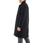 Alpine Swiss Zach Men's Black Wool Trench Coat