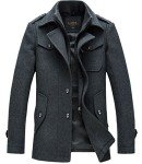 Chouyatou Men's Classic Wool-Blend Pea Coat