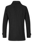 Men's Black Wool Blend Double Breasted Pea Coat
