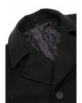 Men's Black Wool Blend Double Breasted Pea Coat