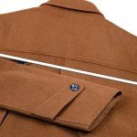 ELETOP Men's Wool Trench Coat - Camel Short