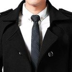 Men's Slim Fit Windproof Trench Coat - Black