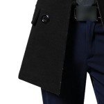Men's Slim Fit Windproof Trench Coat - Black
