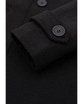 Men's Black Wool Blend Double Breasted Pea Coat