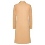 Men's Slim Fit Wool Blend Trench Coat - Khaki