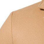 Men's Slim Fit Wool Blend Trench Coat - Khaki