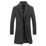 Men's Dark Gray Mid-Length Trench Coat - Big & Tall
