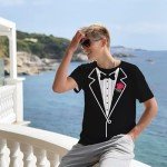 Funny Tuxedo Shirt for Men and Women, Rose
