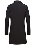 Lisskolo Men's Classic Black Wool Trench Coat
