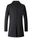 Men's Black Wool Blend Double Breasted Trench Coat