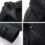 Men's Black Wool Blend Winter Trench Coat